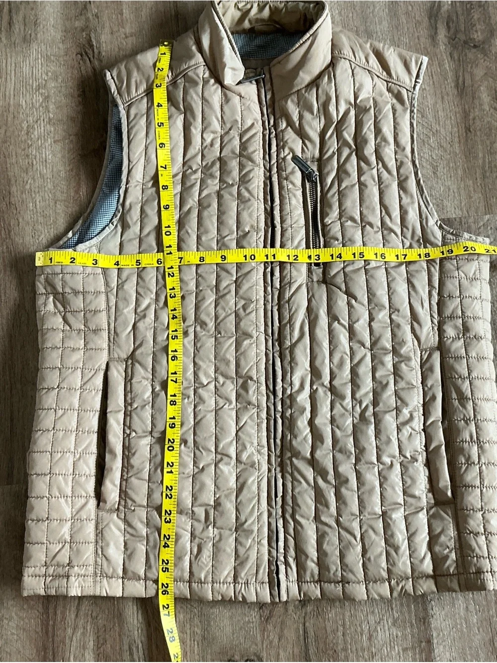 Johnston & Murphy Vest Men's Size Medium Tan Quilted Outerwear Casual Classic